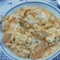 รูปของ 白菜の卵とじ（かけてそのまま丼に)