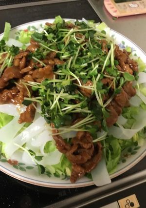 レタスとこんにゃくの牛肉あん-レシピのメイン写真