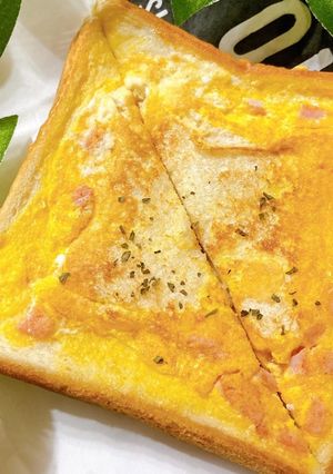 朝食にぴったり！ハムたまトースト-レシピのメイン写真