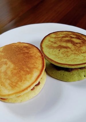 栗入り抹茶風味のどら焼き作りました！-レシピのメイン写真