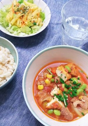 キャベツたっぷり◎豚コマのトマト煮-レシピのメイン写真