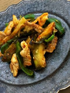 簡単!豚肉と茄子とピーマンのキムチ炒め-レシピのメイン写真