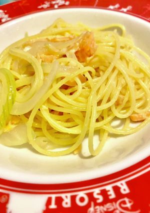 10分。鮭と玉ねぎのペペロンチーノ-レシピのメイン写真