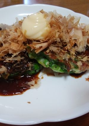 ラッキョウの葉DEお好み焼き-レシピのメイン写真