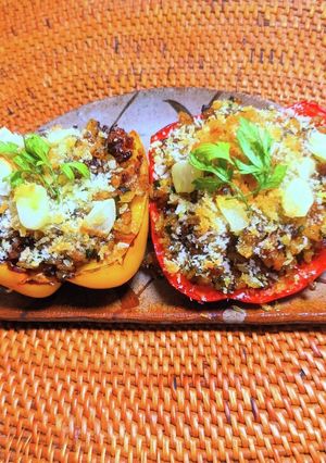 パプリカカップのひき肉ライス焼き-レシピのメイン写真