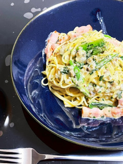 豆乳でキノコクリームパスタ-レシピのメイン写真