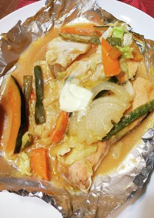 秋鮭と野菜のちゃんちゃん焼き-レシピのメイン写真