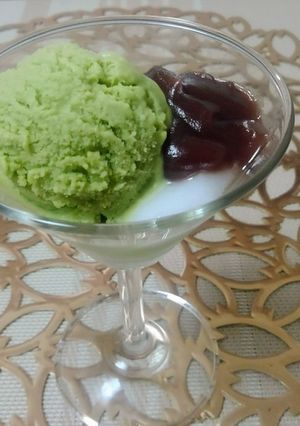 抹茶アイス&白玉風入りパフェ-レシピのメイン写真