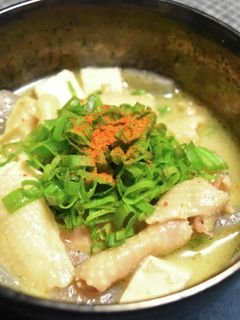 鶏の煮込み(鶏皮のモツ煮風)-レシピのメイン写真