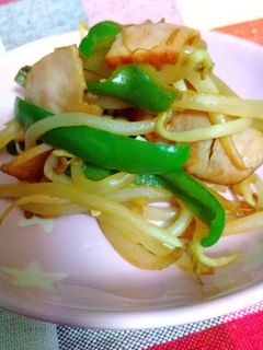 焼き豚、もやし、ピーマンのカレー炒め-レシピのメイン写真
