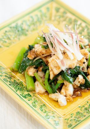 真鯛と空芯菜の花椒ソースあえ-レシピのメイン写真