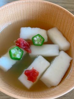 おくらとはんぺんと梅干しのすまし汁-レシピのメイン写真