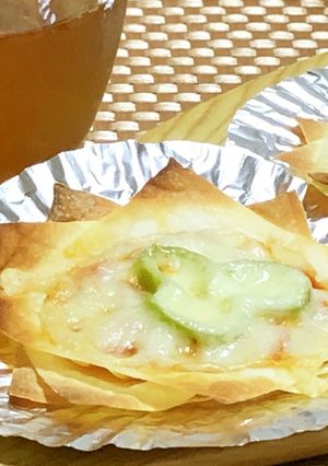 しゅうまいの皮でめっちゃクリスピーなピザ-レシピのメイン写真