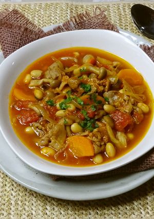 お豆と豚肉のトマトシチュー-レシピのメイン写真