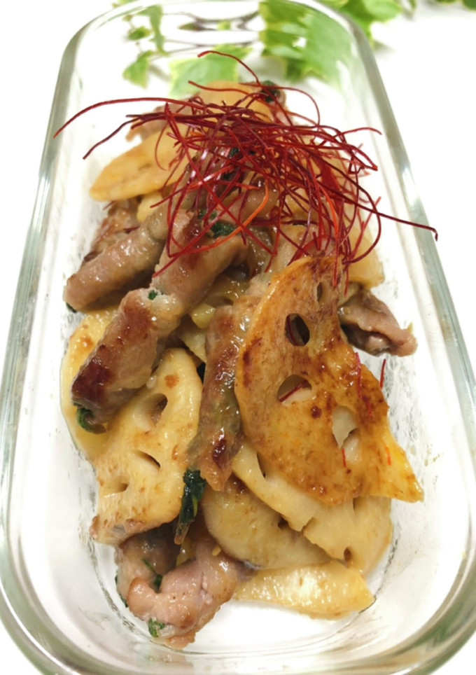 豚シソと薄切り蓮根炒めカロリー控えめ-レシピのメイン写真