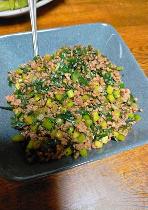 台湾風ひき肉とニンニクの芽炒め（蒼蠅頭）-レシピのメイン写真