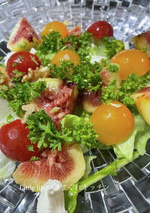 いちじくとチーズとナッツのサラダ-レシピのメイン写真
