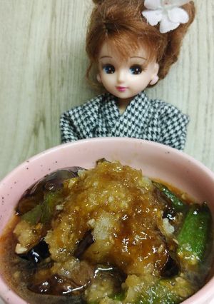 リカちゃん♡ナスとオクラお母さん煮風-レシピのメイン写真