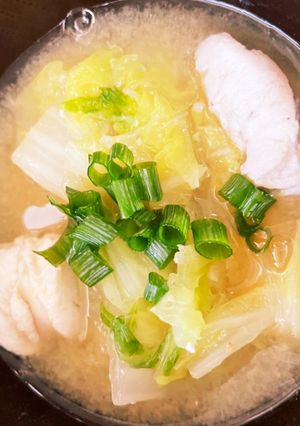 白菜と鮭白子のお味噌汁-レシピのメイン写真