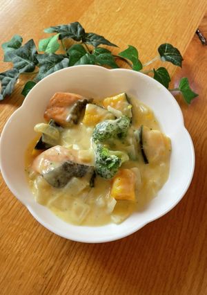秋鮭と南瓜の食べる　　シチュー-レシピのメイン写真