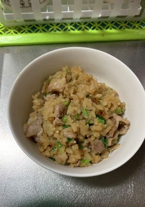 豚の生姜焼きで炊き込みご飯【2人分】-レシピのメイン写真