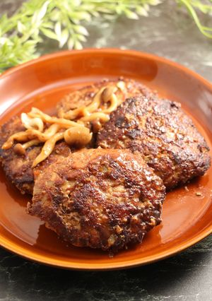 簡単！和風きのこハンバーグ-レシピのメイン写真