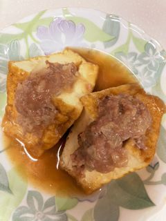 厚揚げサンド甘辛煮(*ˊ˘ˋ*)。♪:*-レシピのメイン写真