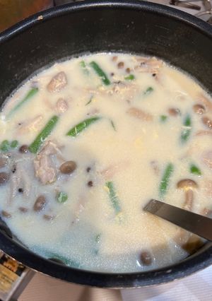 いんげん豆としめじと鶏ももの豆乳スープ-レシピのメイン写真