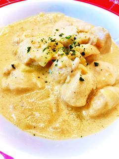 10分。鶏肉とオニオンのクリームソース-レシピのメイン写真