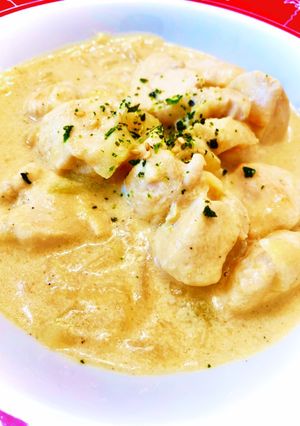 10分。鶏肉とオニオンのクリームソース-レシピのメイン写真