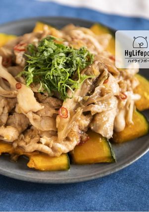 免疫力レシピ!旬のかぼちゃと豚肉の炒め物-レシピのメイン写真