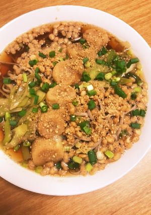 お麩と長ネギのゴマたっぷりたぬきそば-レシピのメイン写真