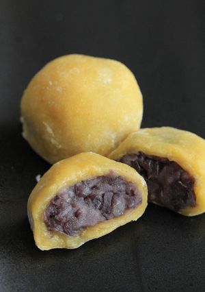 野菜パウダーを使って作る、かぼちゃ大福-レシピのメイン写真