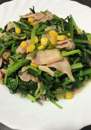簡単!美味い!ほうれん草ベーコン☆-レシピのメイン写真