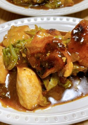 鶏むね肉とキャベツのポン照り-レシピのメイン写真