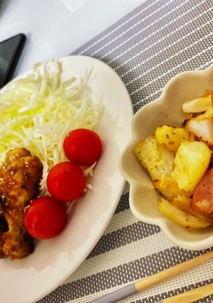 手羽元のガーリック醤油とジャーマンポテト-レシピのメイン写真