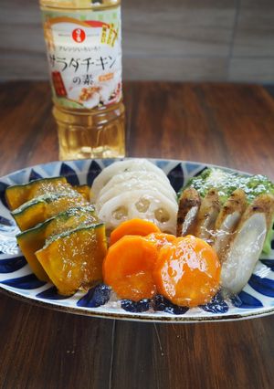 フライパンで作る!蒸し野菜のジュレサラダ-レシピのメイン写真