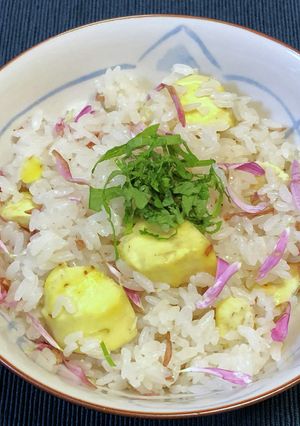 栗ごはん(菊入り)-レシピのメイン写真