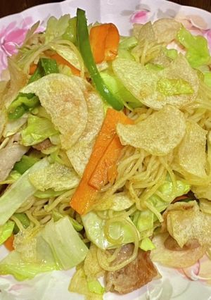 さっぱり塩味・ポテトチップスで焼きそば-レシピのメイン写真