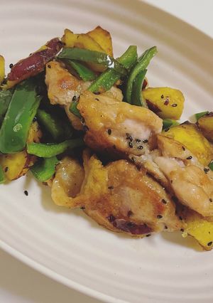 さつまいもと鶏モモのポン酢炒め-レシピのメイン写真