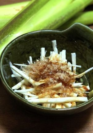 【マコモタケ】おかかわさび醤油和え-レシピのメイン写真