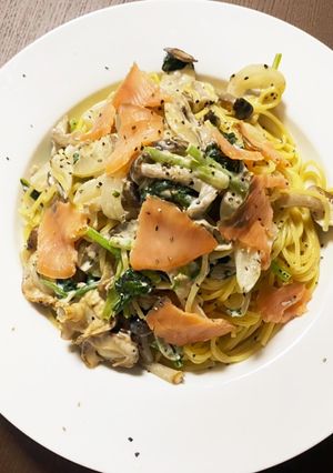 スモークサーモンと帆立のクリームパスタ-レシピのメイン写真