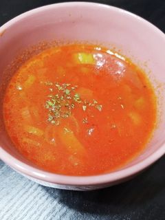 長ネギとハムのトマトスープ-レシピのメイン写真