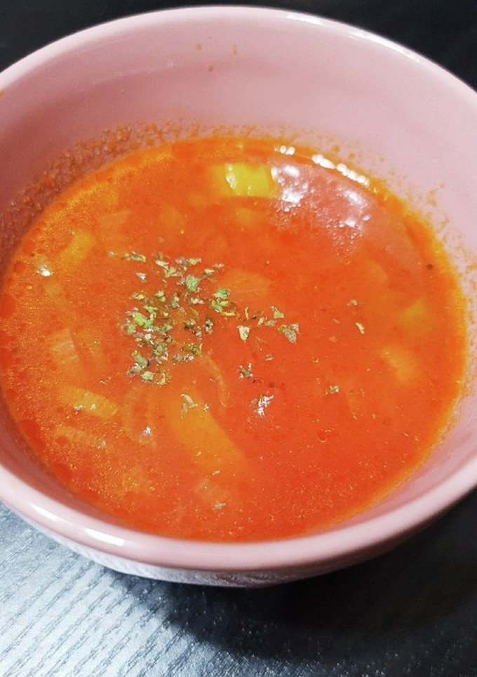 長ネギとハムのトマトスープ-レシピのメイン写真