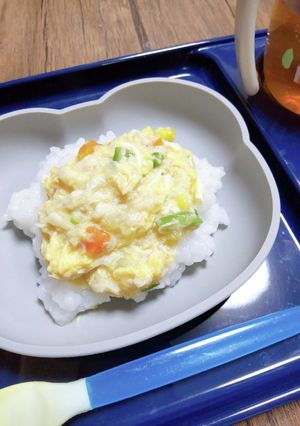 離乳食後期☆ささみ缶でふわとろ親子丼-レシピのメイン写真