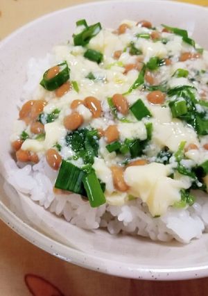 卵豆腐とネギの納豆ご飯-レシピのメイン写真