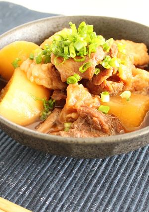 【かき醤油】あっさり牛すじ煮-レシピのメイン写真