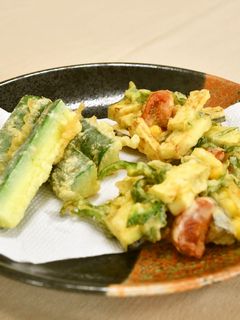 夏野菜の天ぷら(かき揚げ&きゅうり)-レシピのメイン写真