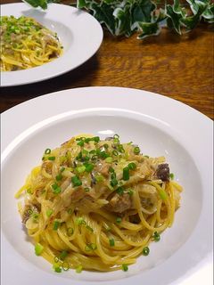 10分でできる!鯖味噌煮缶クリームパスタ-レシピのメイン写真