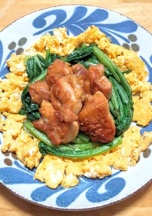 卵を敷いた鶏もも肉の照り焼き-レシピのメイン写真